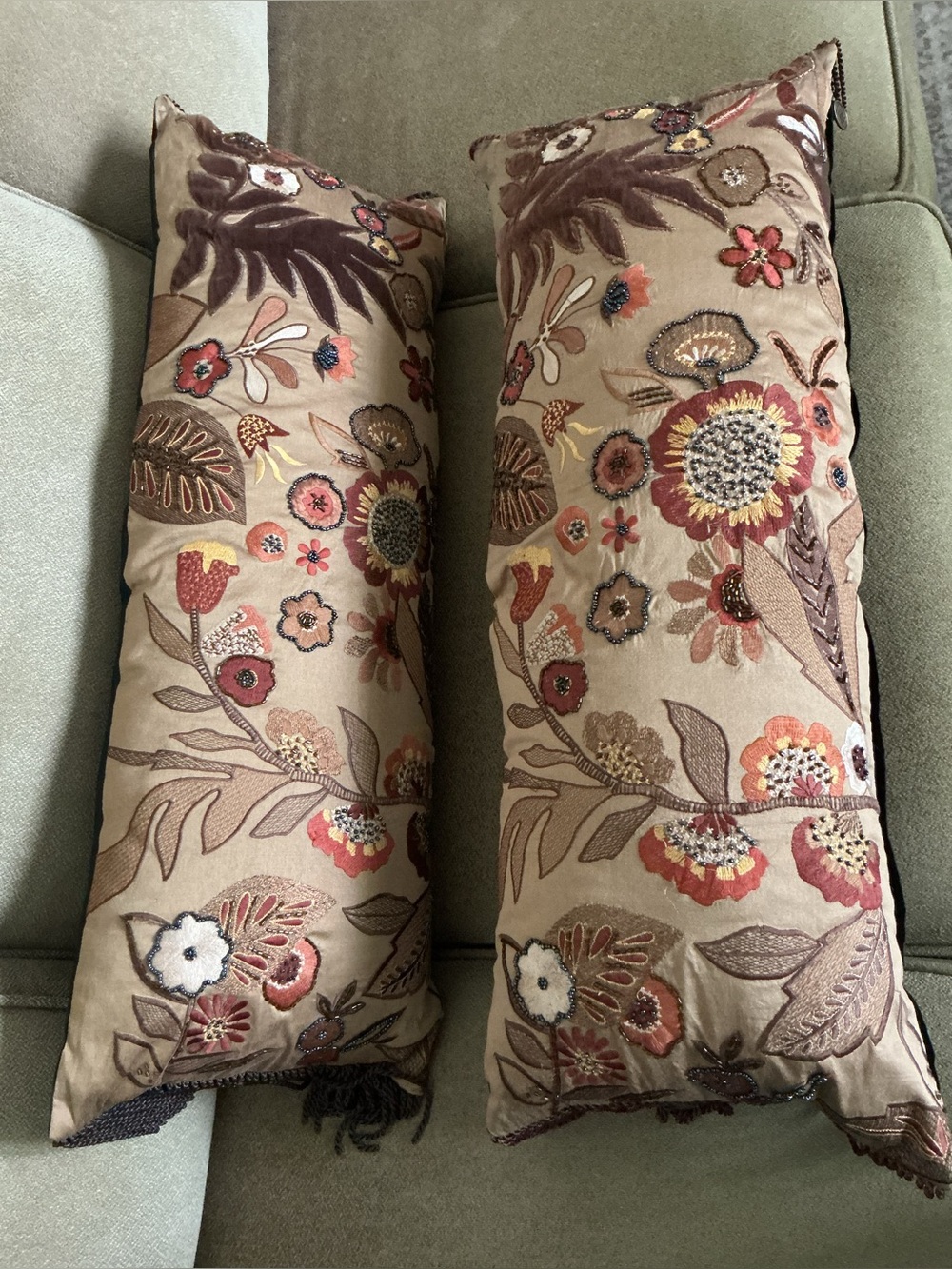 PIER 1 Embroidered and Beaded Pillows